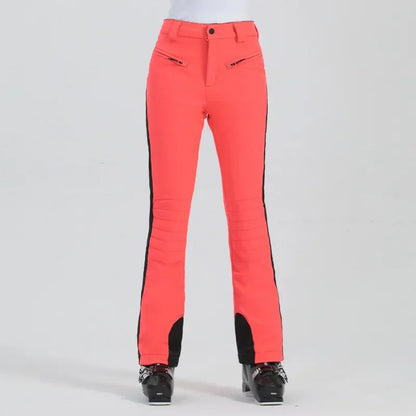 Ladies High Elasticity Skiing Pants Women Slim Winter Trousers 2025 Alpine Sport Ski Pants Outdoor Warm Waterproof Snow Clothes