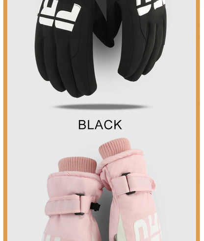 Waterproof ski gloves for women, warm and windproof for men, with added insulation and thickness. Suitable for cycling, outdoor