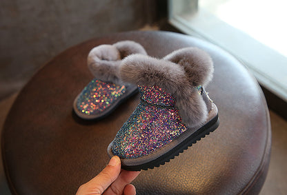 2023 Winter Kids Fashion snow boots thick Child Genuine Leather warm plush soft bottom baby girls boots winter ski boot for baby