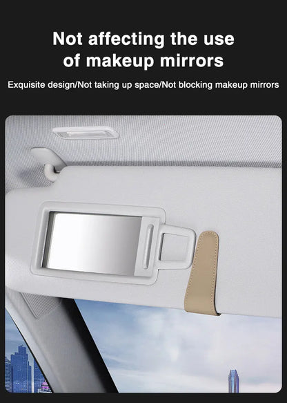 Universal Car Auto Sun Visor Eyeglass Hanger Clip Leather Glasses Holder Magnetic Multi-Function Automobile Accessories Storage