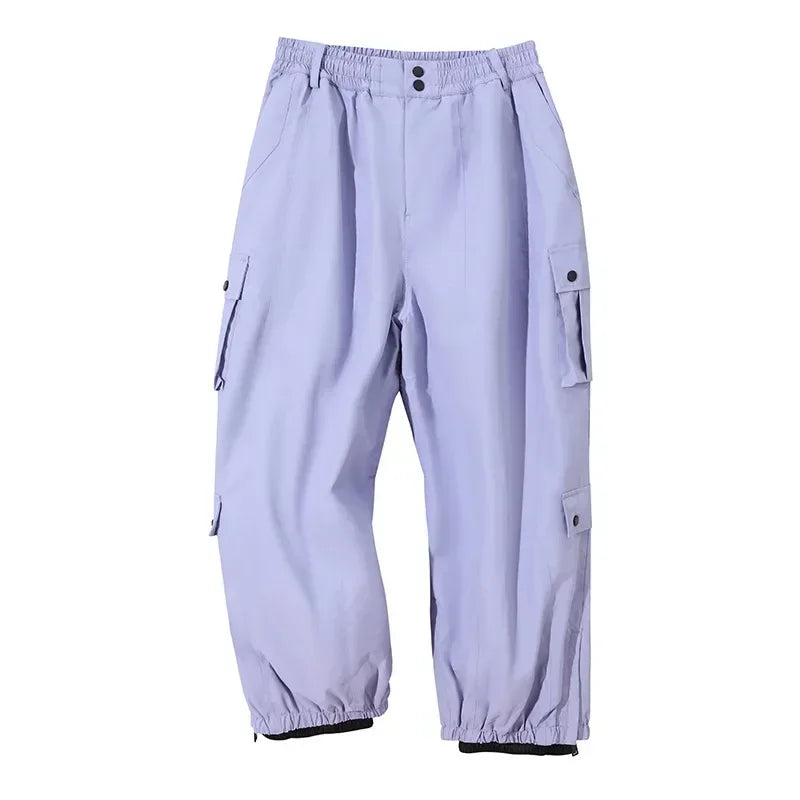 Winter Man Snow Pants 2025 New Women Waterproof Ski Overalls Loose Couple Skiing Pants Outdoor Sport Pro Warm Windproof Trousers