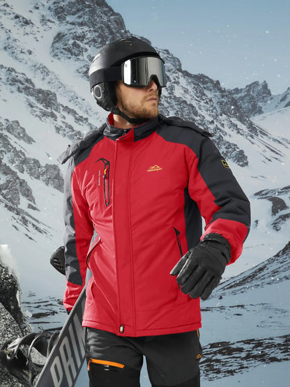 TACVASEN Winter Thicken Ski Snowboard Jacket Mens Fleece Waterproof Hiking Jackets Outdoor Mountain Trekking Windbreaker Parka