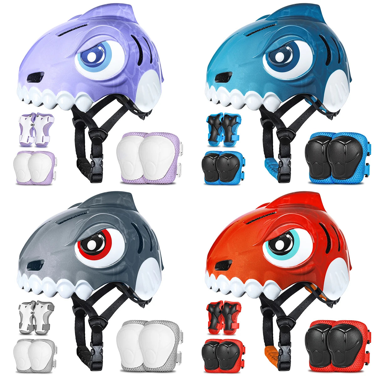 FUNWICT Kids Bicycle Helmet Children Sports Safety Protection Knee Elbow Pad Sets Balance Bike Roller Skating Cycling Helmets