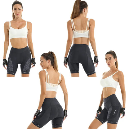 X-TIGER Women's Cycling Shorts Competitive Foam Padded MTB Bike Shorts with Side Pockets Summer Reflective Bib Tights