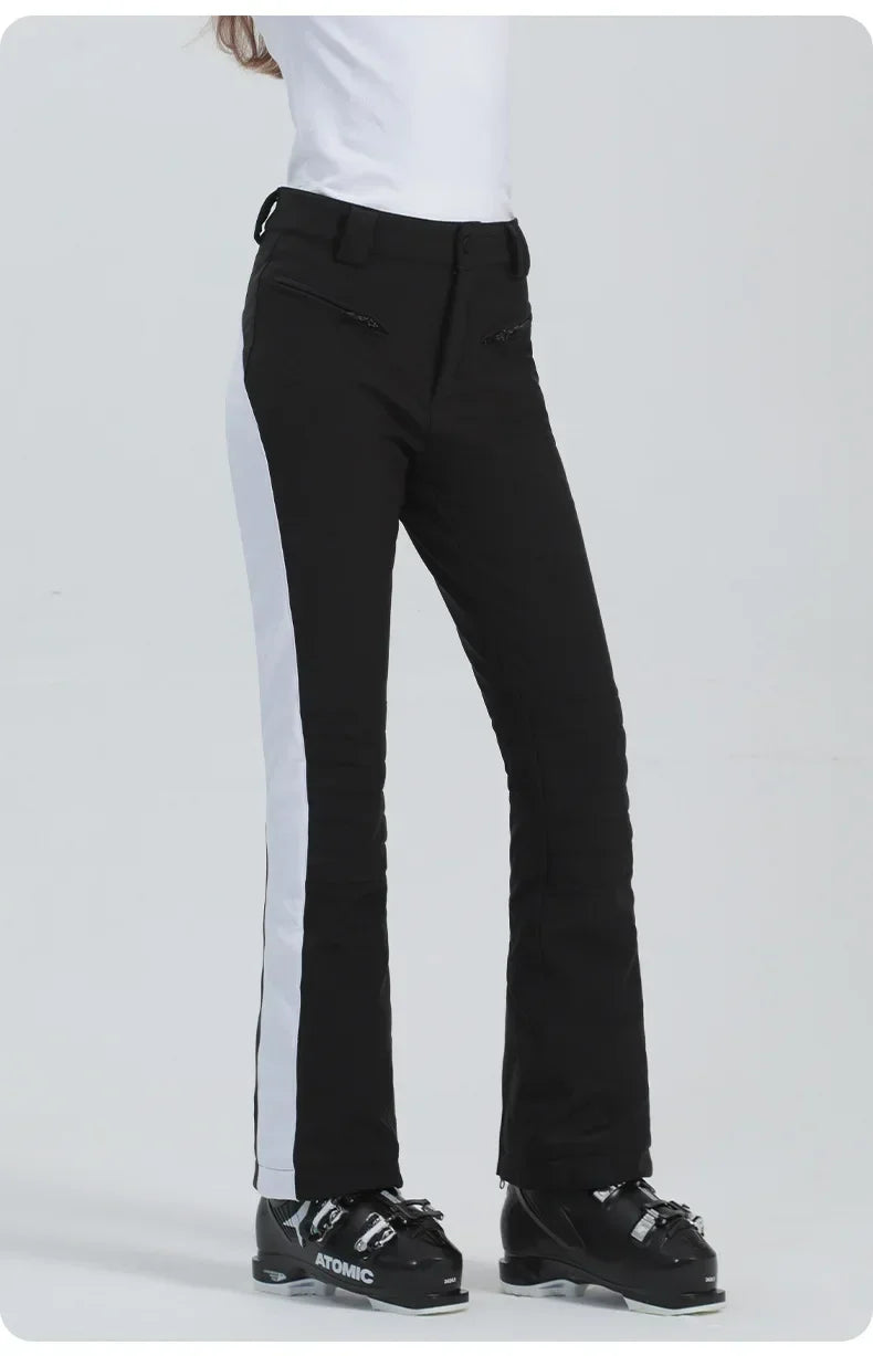 Ladies High Elasticity Skiing Pants Women Slim Winter Trousers 2025 Alpine Sport Ski Pants Outdoor Warm Waterproof Snow Clothes