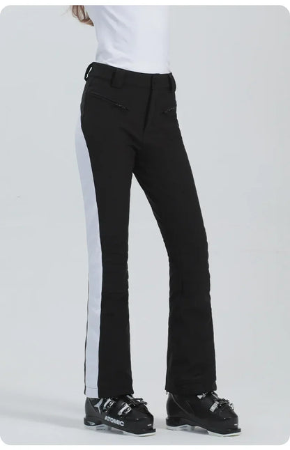 Ladies High Elasticity Skiing Pants Women Slim Winter Trousers 2025 Alpine Sport Ski Pants Outdoor Warm Waterproof Snow Clothes