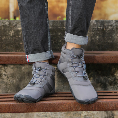 Men Winter Outdoor Velvet Warm Snow Boots Hiking Shoes Waterproof Ski Shoes High-Top Large Size Cotton Boots Thick Cotton Shoes