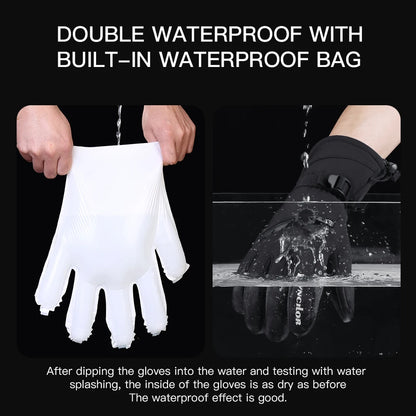 Winter Outdoor Snowy Cycling Skiing Sports Mountaineering Warm Windproof Waterproof Durable Waterproof Ski Thick Gloves
