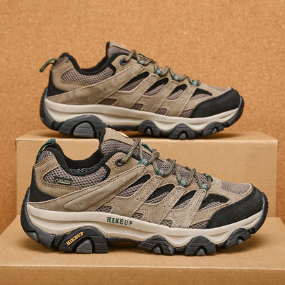HIKEUP Hiking Shoes Men Designer Climbing Trekking Sneakers for Men Leather Outdoor Sports Work Man Shoes Run Shoes
