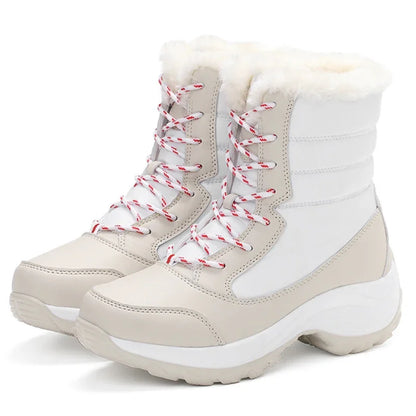Snow Boots for Women Casual Winter Shoes Platform Non-slip Warm Fur Ankle Boots Plush Combat Outdoor Casual Hiking Warm Shoes