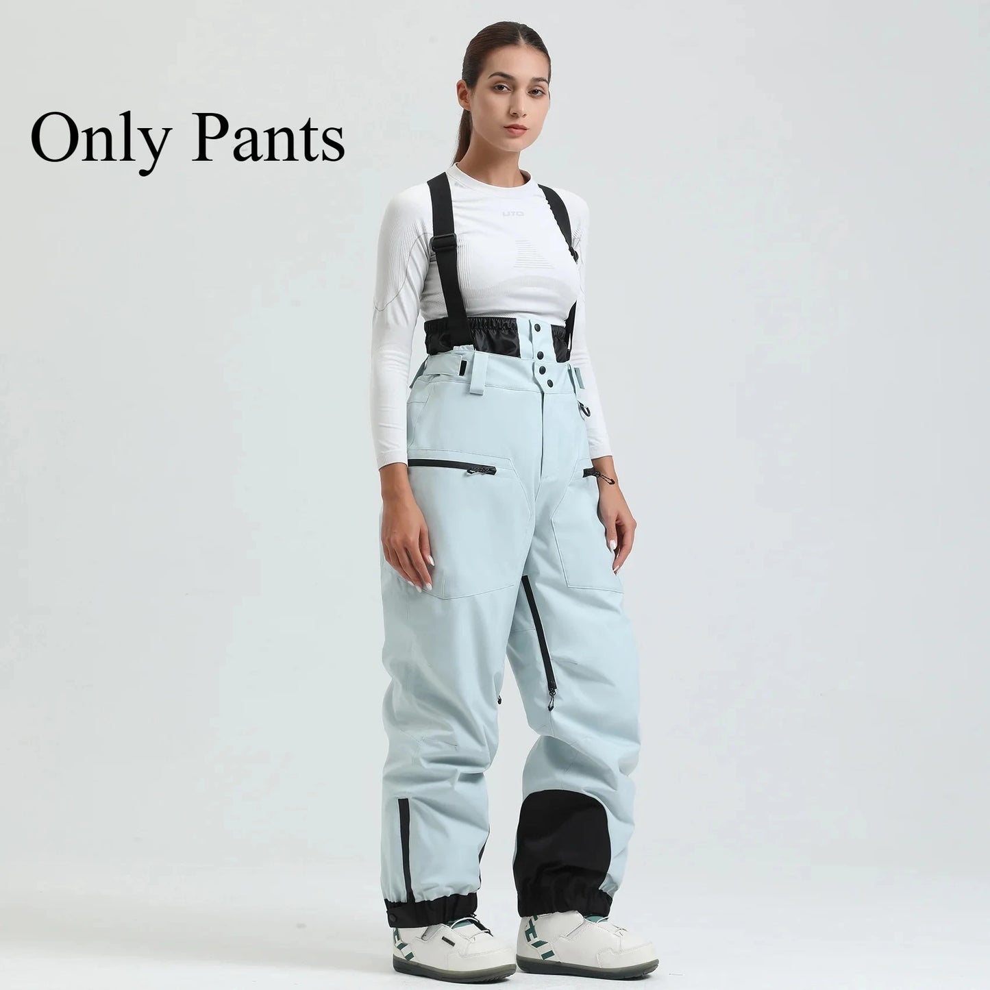 New Unisex Ski Pants Women Windproof Waterproof Snow Strides Warm Breathable Thickened Winter Outdoor Snowboarding Trousers