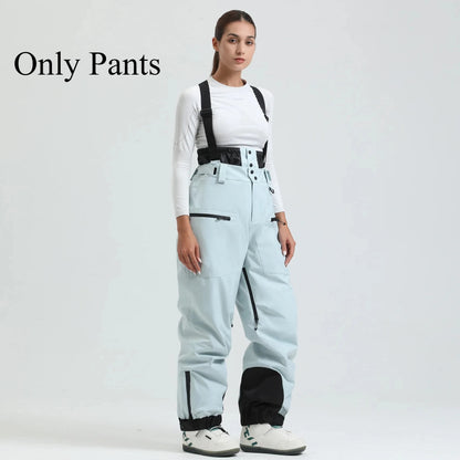 New Unisex Ski Pants Women Windproof Waterproof Snow Strides Warm Breathable Thickened Winter Outdoor Snowboarding Trousers