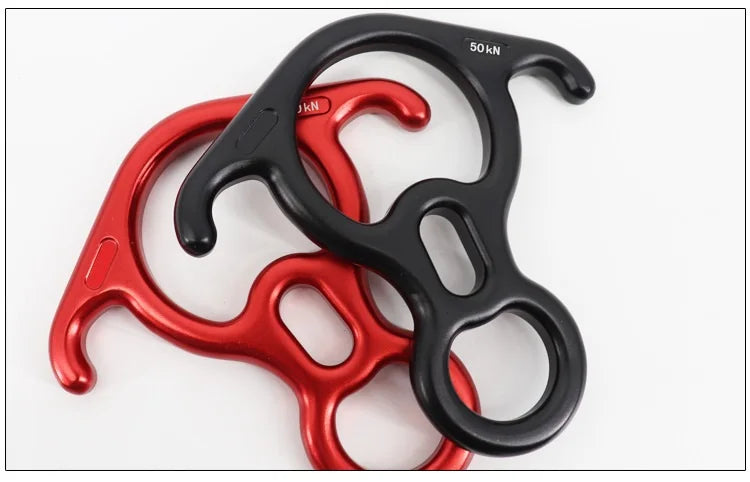 Rock Climbing Descender OX Horn 8 Descend Ring Downhill Eight Ring With Bent-ear Rappelling Gear Belay Device Equipment