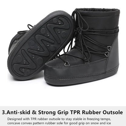 2025 Winter Lace-up Ankle Boots Women Snow Boots Brand Design Classic Platform Waterproof Non-slip Cotton Boots Woman Ski Boots