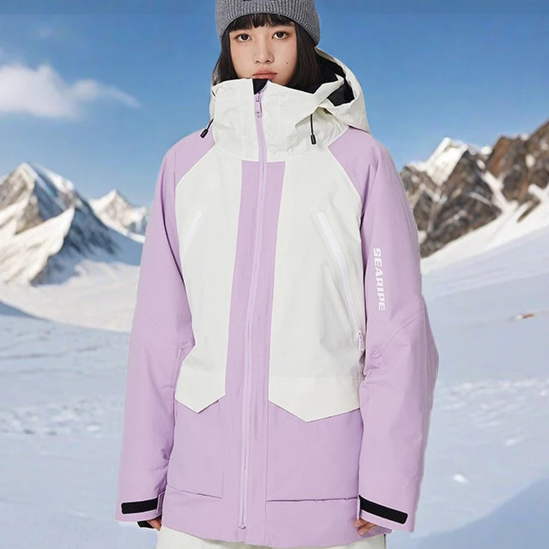 Woman Waterproof Skiing Jackets 2025 New Snowboard Coats Outdoor Sport Male Ski Jacket Men Warm Snowmobile Hooded Zipper Clothes