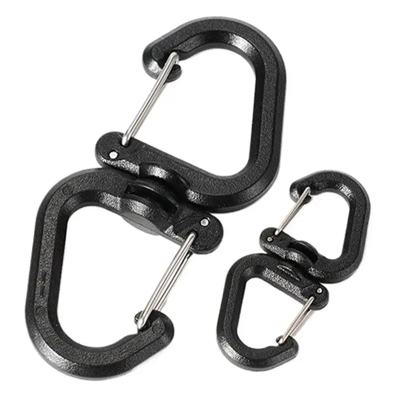 Double Clip Carabiner Outdoor Hook Clip Multi-Use Outdoor S Chain Hooks Portable Backpack Locking Hooks With 360 Degree Swivel