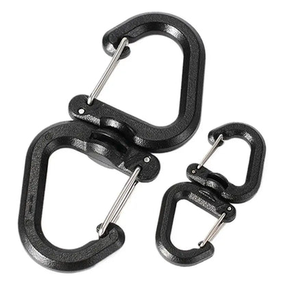 Double Clip Carabiner Outdoor Hook Clip Multi-Use Outdoor S Chain Hooks Portable Backpack Locking Hooks With 360 Degree Swivel