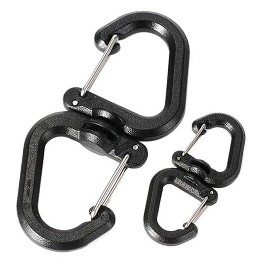 Double Clip Carabiner Outdoor Hook Clip Multi-Use Outdoor S Chain Hooks Portable Backpack Locking Hooks With 360 Degree Swivel