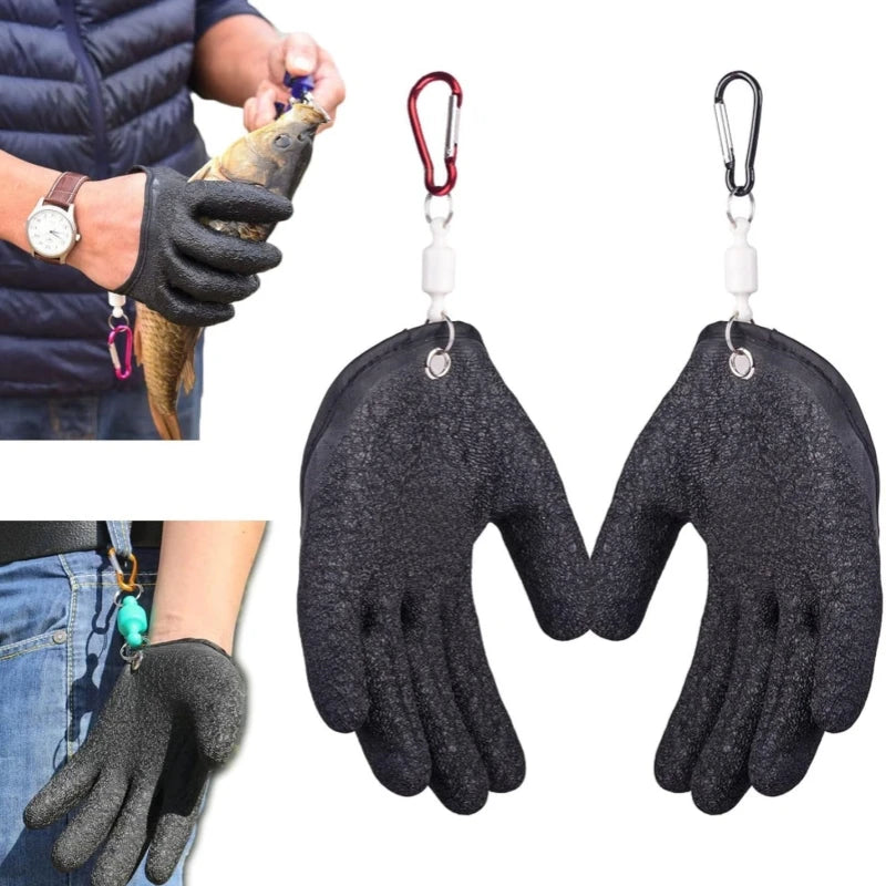 Fishing Catching Gloves Magnet Release Anti-slip Protect Hand From Puncture Scrapes Waterproof Fishing Gloves