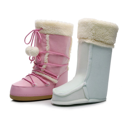 Winter Boots Women Snow Boots Cold-proof Ski BootsWarm Mid-calf Space Boots Slip-resistant Cotton Shoes 35-40
