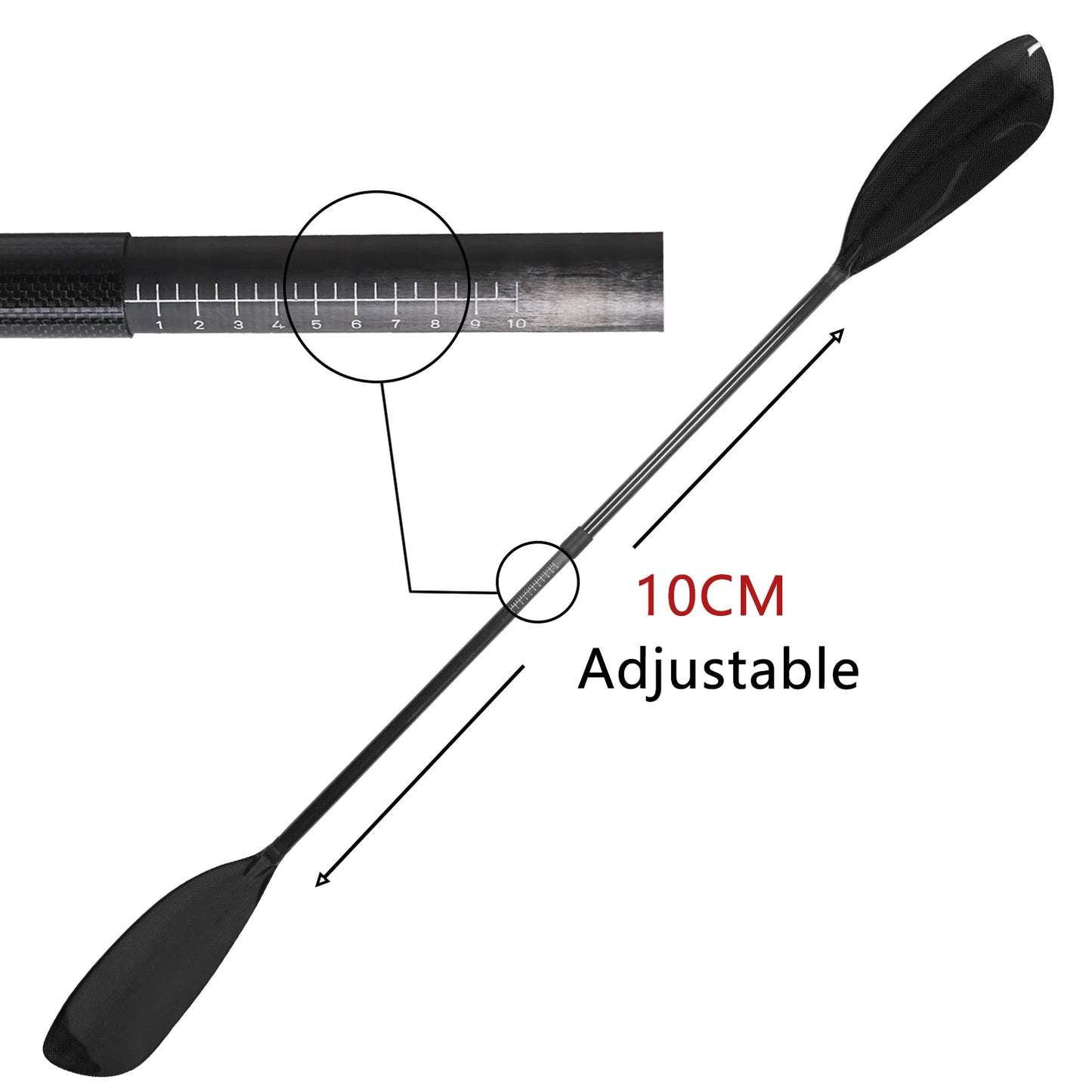 2pcs Carbon Fiber Wing Paddle 10cm Adjustable Kayak Paddle with Large Blades Free Easy Carry Protection Bag Inflatable Paddle