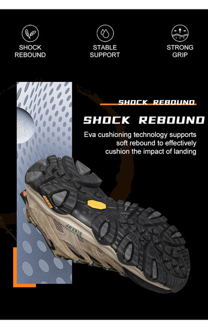 HIKEUP Hiking Shoes Men Designer Climbing Trekking Sneakers for Men Leather Outdoor Sports Work Man Shoes Run Shoes
