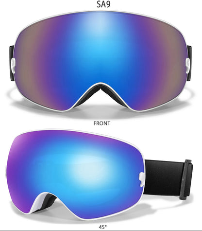 Men Women Outdoor Sports Ski goggles Anti-fog Snowboarding Snowmobile Glasses UV400 Charngeable Lens Teen Charistmas Cycling