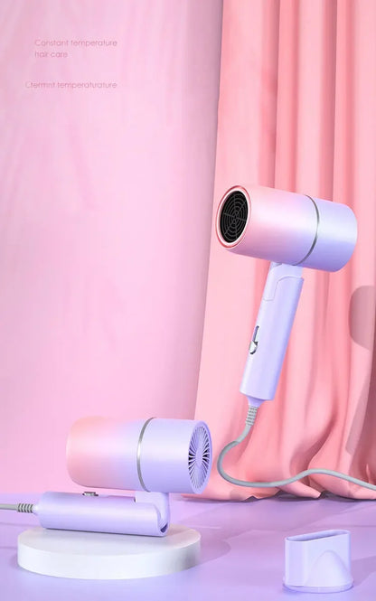 MIni Folding Hairdryer 750W with Carrying Bag Hot Air Anion Hair Care for Home Travel Hair Dryer Dormitory Blow Drier 220V-240V