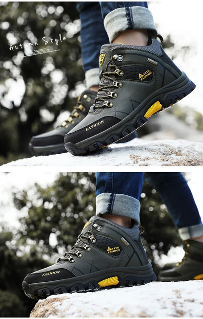 Hiking Shoes Men Ankle Boots Outdoor Camping Anti-collision Climbing Shoe Lace Up Climbing Trekking Sneakers