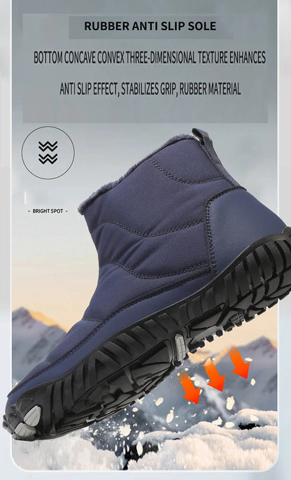 Women/Men Barefoot Snow Boots Warm Fur Shoes Non Slip Minimalist Ankle Boots Thermal Plush Shoes Comfortable for Hiking Walking