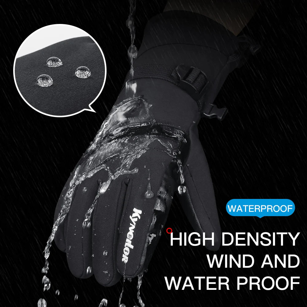 Winter Outdoor Snowy Cycling Skiing Sports Mountaineering Warm Windproof Waterproof Durable Waterproof Ski Thick Gloves