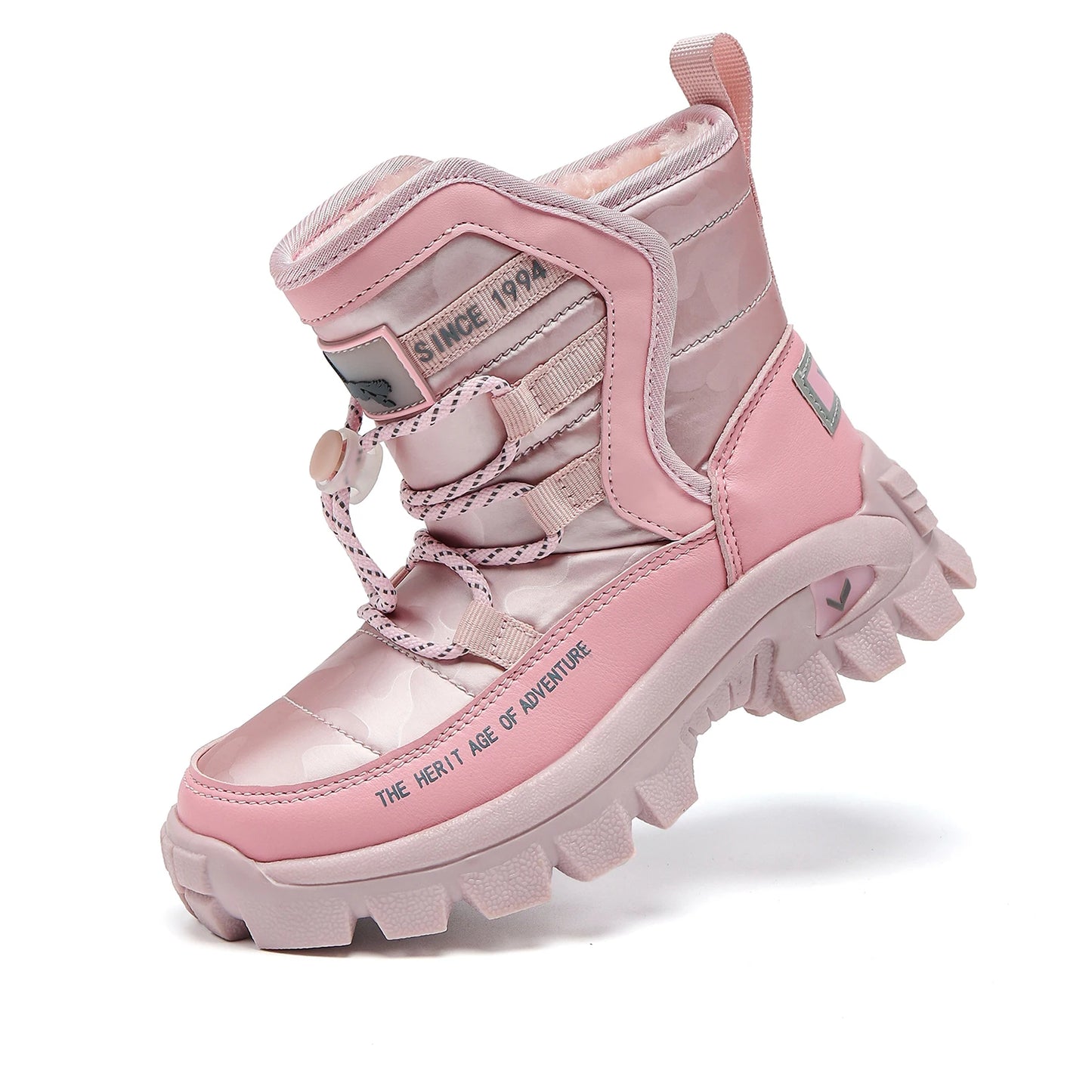JMFCHI Kids Snow Boots Boys Hiking boots for Kids Waterproof Winter Snow Boots for Girls Warm Fur Lined Slip Resistant Outdoor