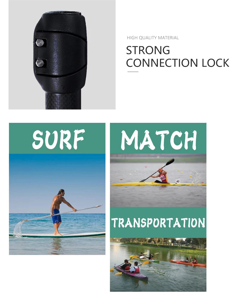 2 sections 100% Carbon Fiber Kayak Paddle Carbon Spoon-type Blade Ultra Light Carbon Wing Paddle for Boat Surfing Kayaking