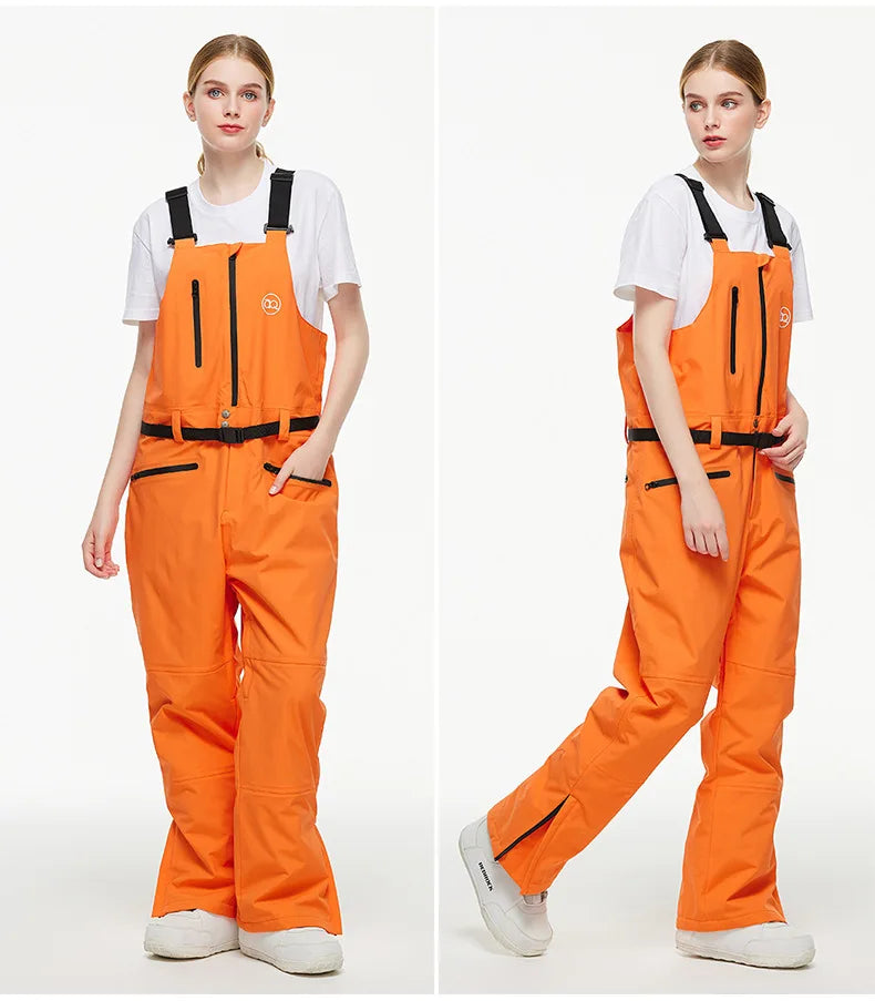 Men Women Ski Pants Winter Windproof Waterproof Reflective Warm Breathable Ski Overalls Pants Female Male Loose Snowboard Pants