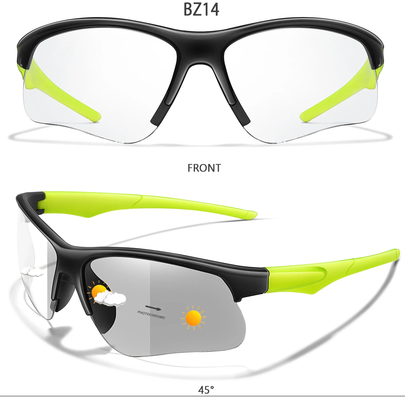 LOISRUBY Style Photochromic Sunglasses Men Women Outdoor Mtb Bicycle Cycling Runnging Eyewear Sports Bike Windproof Goggles