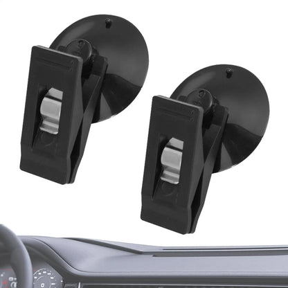 1-2 Pair Car Interior Window Clip Mount Black Suction Cap Clip Plastic Sucker Removable Holder For Sunshade Curtain Towel Ticket