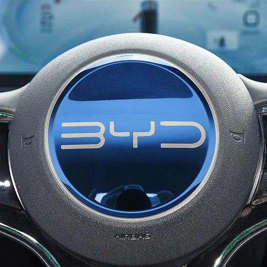 Car Steering Wheel Sticker Stainless Steel Steering for BYD Atto3 Yuan Plus Dolphin Seal Seagull Sealion SHARK Protective Cover