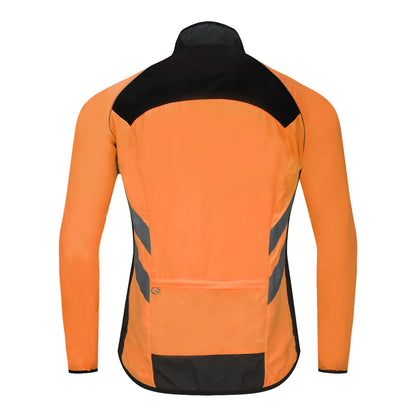WOSAWE Windproof Cycling Jacket MTB Bike Jersey Outdoor Sport Cycling Windbreaker Rainproof Reflective Bike Clothing Navy Blue