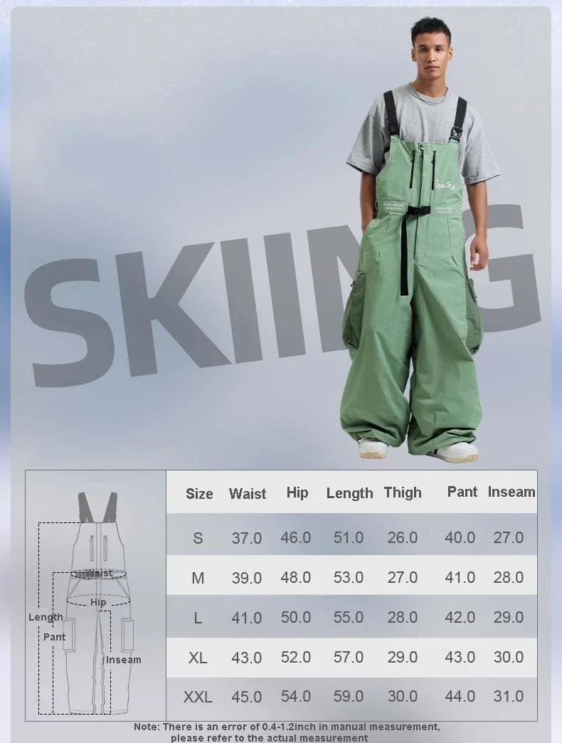 2025 New Loose Skiing Pants Outdoor Windproof Waterproof Woman Ski Overalls Men Winter Snowboard Sports Clothes Couple Snow Pant