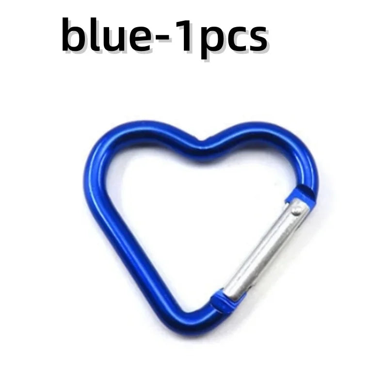 Outdoor Carabiner Heart Shape Keychain Clip Aluminum Alloy Rings Climbing Clips Spring Snap Hook Carabiner Durable