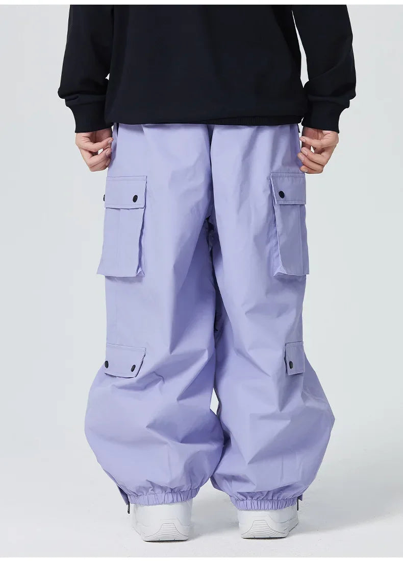 Winter Man Snow Pants 2025 New Women Waterproof Ski Overalls Loose Couple Skiing Pants Outdoor Sport Pro Warm Windproof Trousers