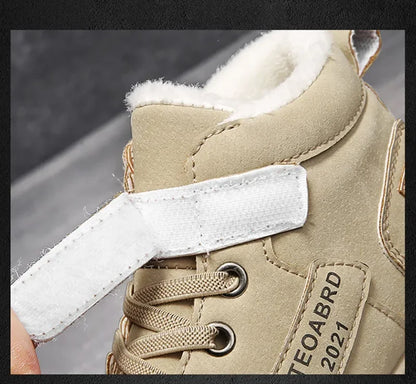 Winter Children's Boots Boys Plus Cashmere Thicken Warm Snow Boots Girls Non-slip Outdoor Boots Student Shoes Hiking Shoes