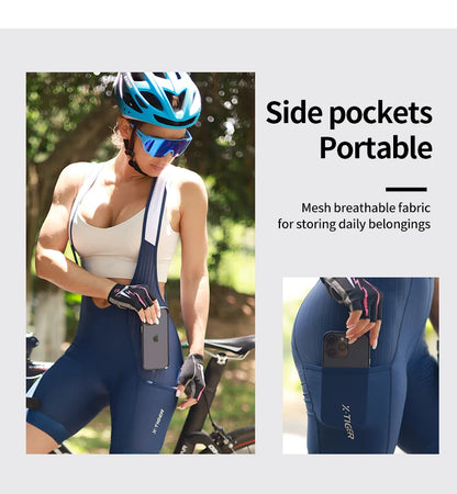 X-Tiger Women Pro Cycling Bib Shorts Summer Laika MTB Road Bicycle Shorts Women's Cycling Suspenders With ST-MULTI cushion