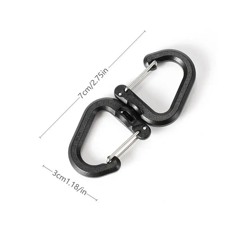 Double Clip Carabiner Outdoor Hook Clip Multi-Use Outdoor S Chain Hooks Portable Backpack Locking Hooks With 360 Degree Swivel