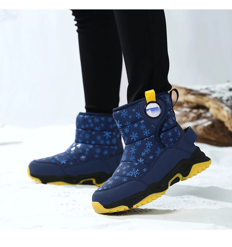 Hot Sell Girls Boots Children Snow Boots For Boys Fashion Sneakers Winter Kids Warm Snow Boots Sport Fashion Leather Shoes