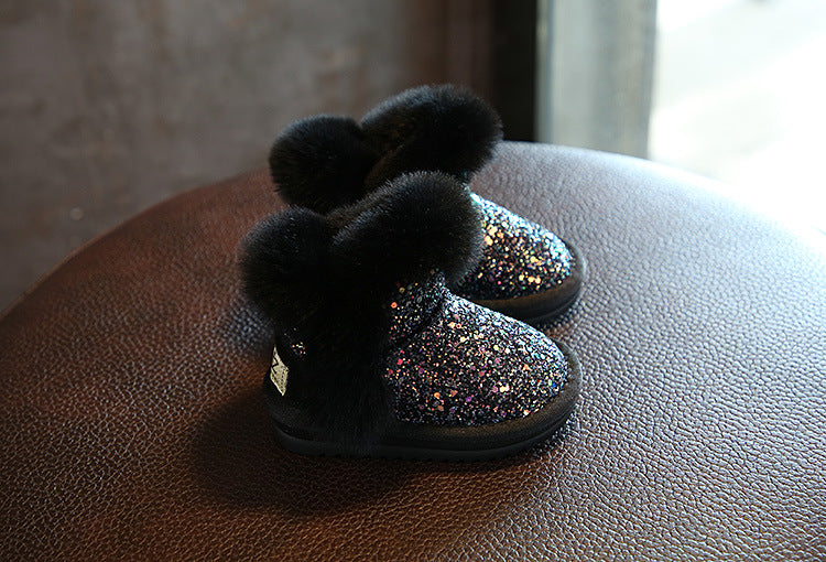 2023 Winter Kids Fashion snow boots thick Child Genuine Leather warm plush soft bottom baby girls boots winter ski boot for baby