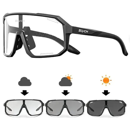 UV400 Photochromic Cycling Glasses - Color-Changing Sunglasses for Men Women Mountain Biking