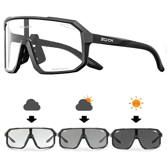 UV400 Photochromic Cycling Glasses - Color-Changing Sunglasses for Men Women Mountain Biking