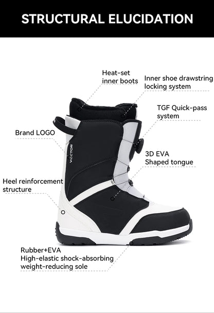 VECTOR Professional Women Man Ski Shoes Warm Waterproof Snowboard Boots Non-slip Leather Breathable Snow Boots Equipment