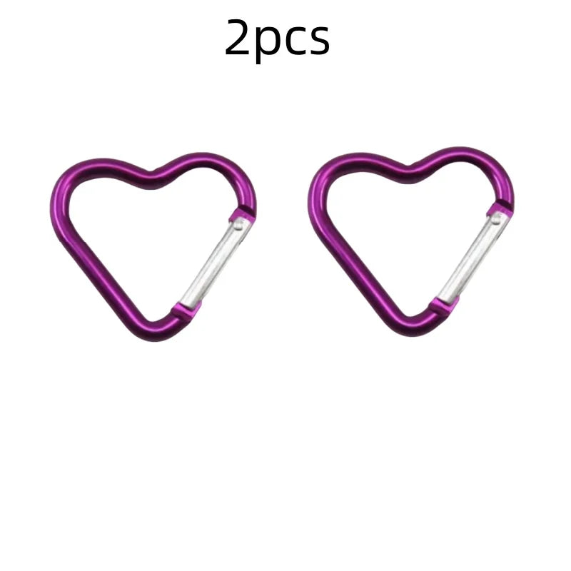 Outdoor Carabiner Heart Shape Keychain Clip Aluminum Alloy Rings Climbing Clips Spring Snap Hook Carabiner Durable